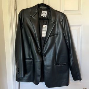 NWT - Zara leather blazer